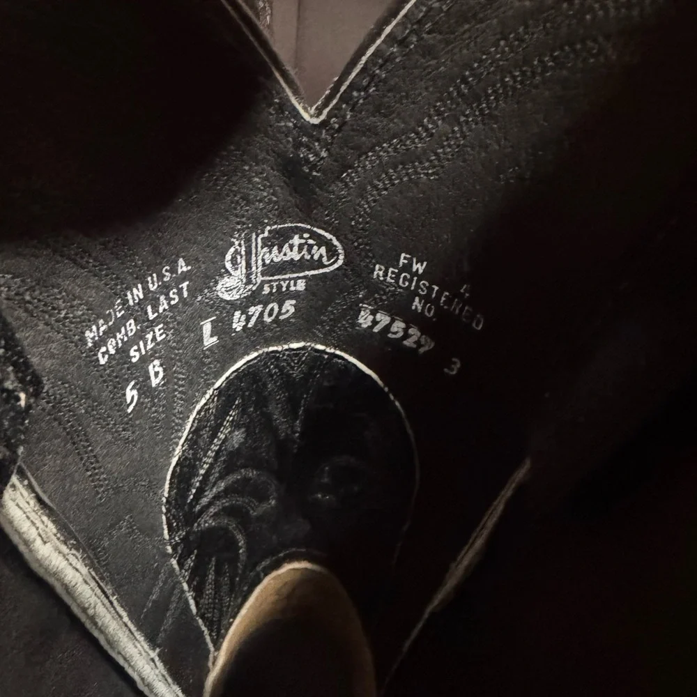 Justin’s boots black iguana lizard style #L4705 size 5B - Picture 8 of 9